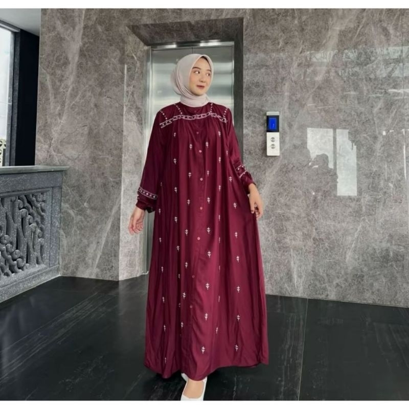 Azka Gamis Muslim Wanita Long Dress Bordir