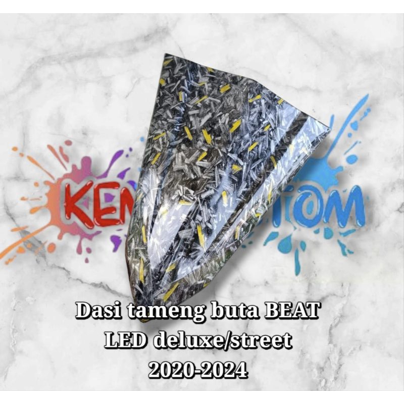 dasi panel tameng buta tanpa dudukan plat beat led deluxe street cbs K1A carbon wtp celup motif forg
