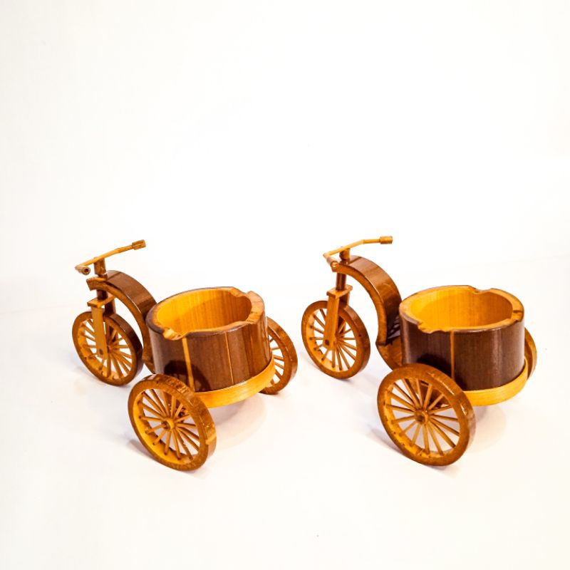 ASBAK UNIK DARI BAMBU/ASBAK AESTHETIC/ASBAK SEPEDA/ASBAK BECAK/HIASAN