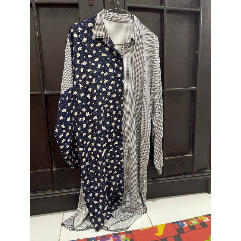 PL Haidee & Orlin tunik biru dongker-hitam