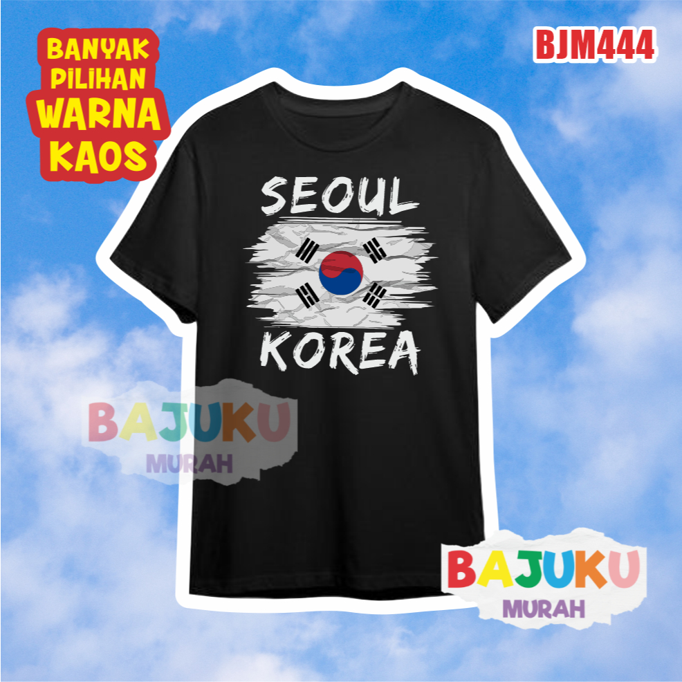 BJM444 Souvenir Baju Kaos Oleh - oleh Oleh oleh KOREA SELATAN SOUTH KOREA COTTON 30S PREMIUM
