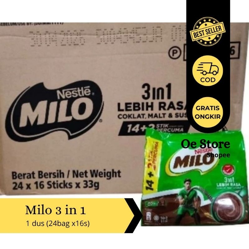 

Milo 3in1 1dus (24bag x16s x 33g)