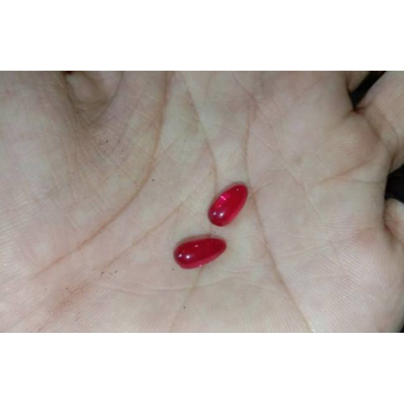 Sepasang Batu Merah Delima Asli