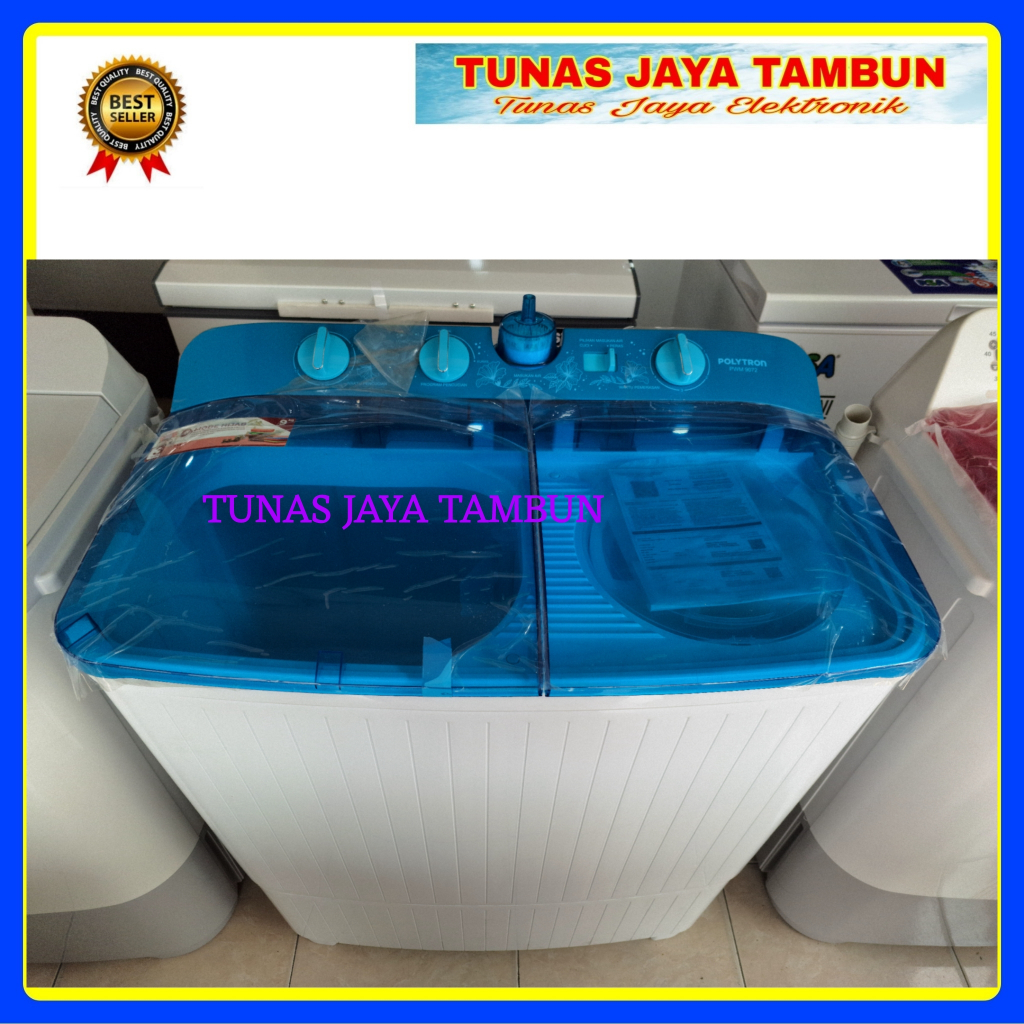 MESIN CUCI POLYTRON PWM 9072 / MESIN CUCI POLYTRON 2 TABUNG 9KG / POLYTRON PWM 9072