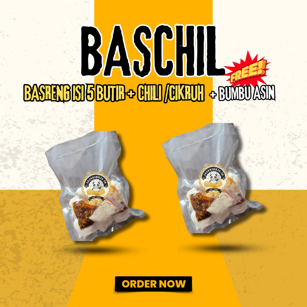 

Bundling 2pcs BASCHIL Basreng Mentah 5 Butir Chili Oil Cikruh FREE Bumbu Asin