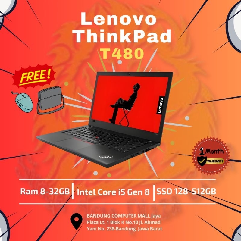 Laptop Lenovo Thinkpad T480 Core i5  RAM 16 GB SSD 512gb