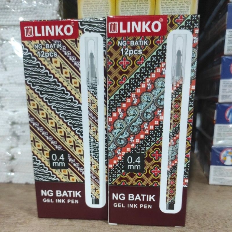 

pen gel linko motif batik 0.4 12pcs