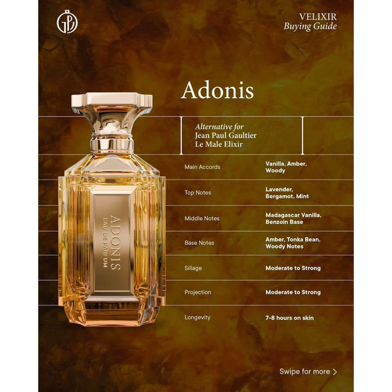 Velixir Parfum Adonis Athena Helios Orion 100ml