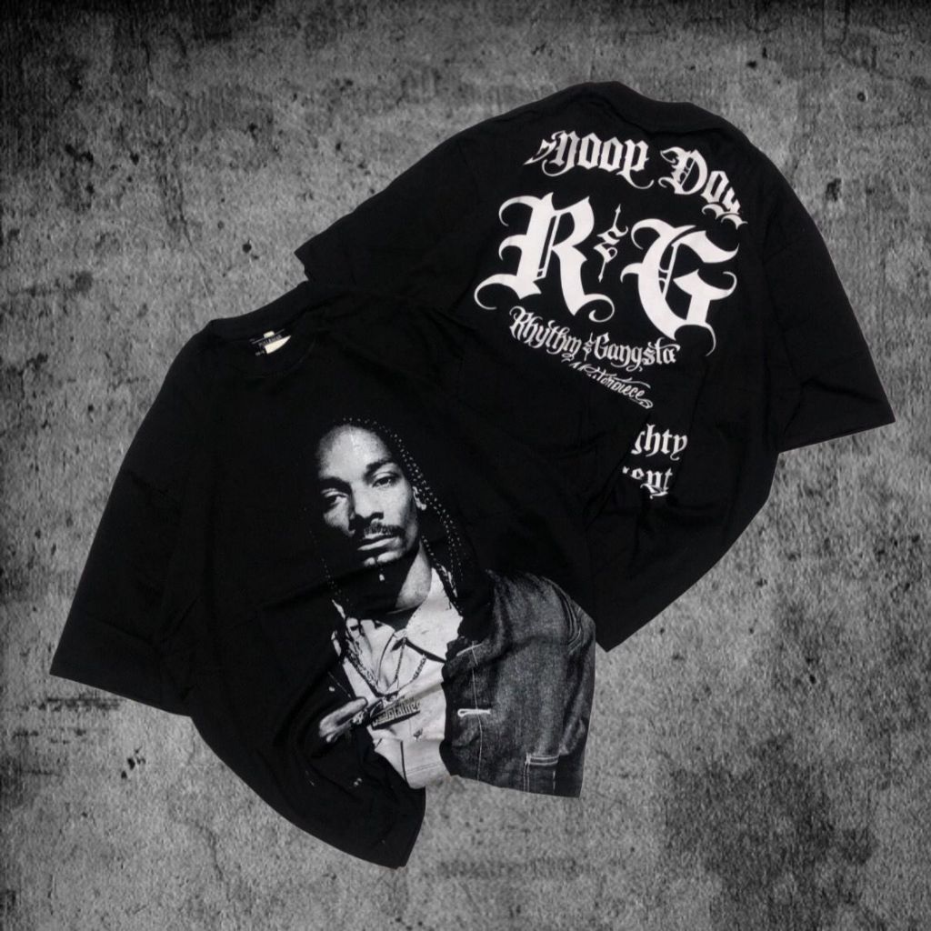 Baju Kaos P&B Oversize Snoop Dogg - T Shirt Snoop Dogg Oversized Model Black 20s