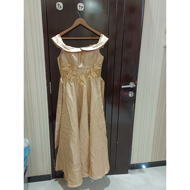 DRESS KONDANGAN GOLD WANITA
