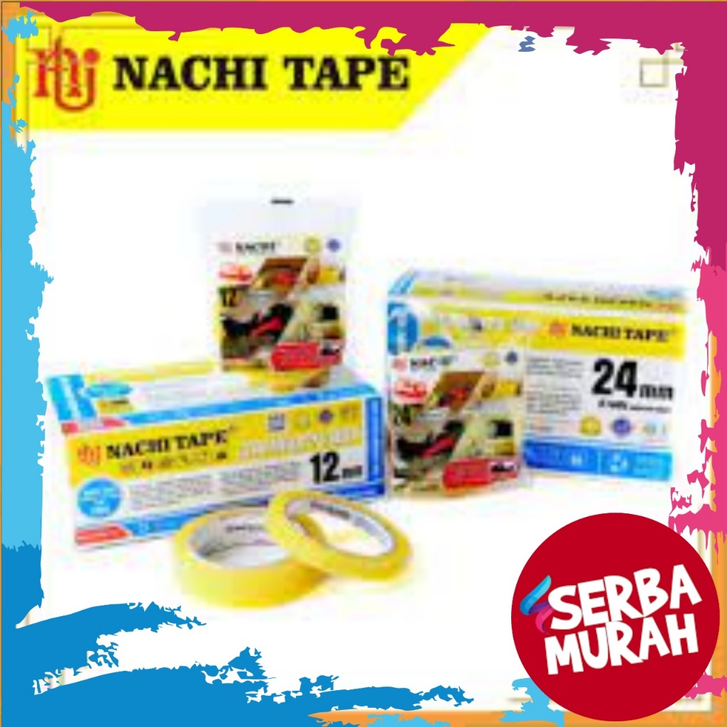 

Nachi Isolasi Tape Bening Transparan 1/2 inch 12mm x 25 yard / 1/2 inch 12mm x 72 yards / 2 inch 24mm x 72 yard