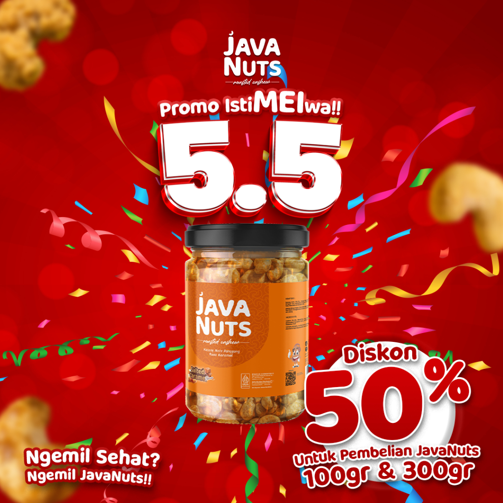 

Camilan Kacang Mede Panggang Rasa SALTED CARAMEL Roasted Cashew- JAVANUTS 300 Gr