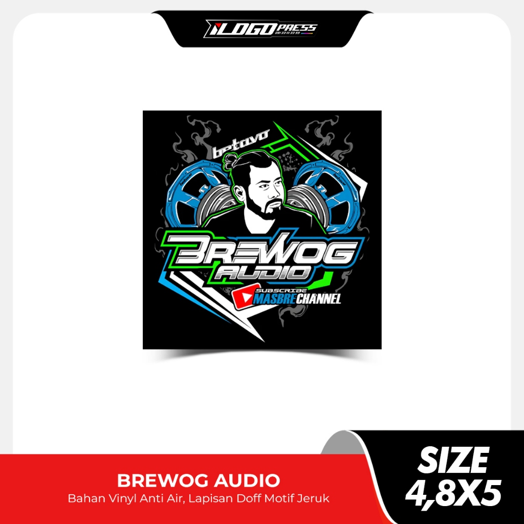 

BREWOG AUDIO BIRU Stiker Sound System Bahan Vinyl Premium Anti Air Doff Motif Jeruk