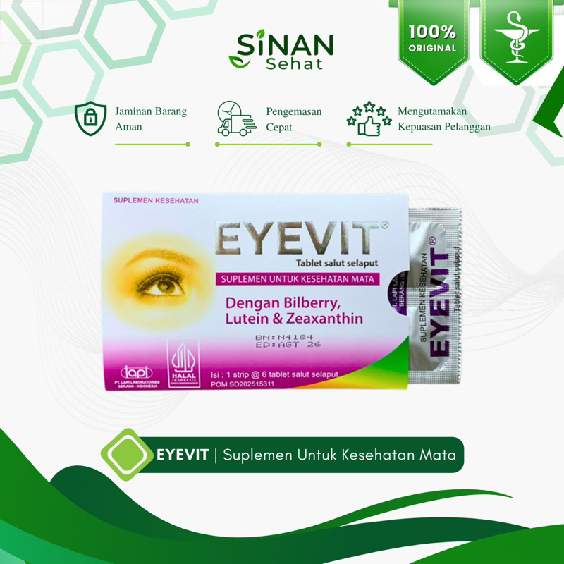 Apotek Sinan Sehat | Eyevit Vitamin Mata | Eyevit Tablet Vitamin / Suplemen Mata