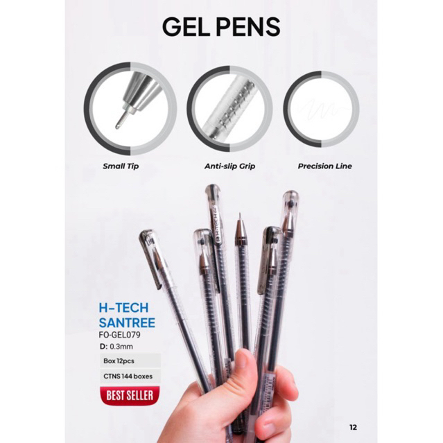 

PULPEN GEL HI-TECH SANTREE FLEXOFFICE/0.3 mm/12 PC