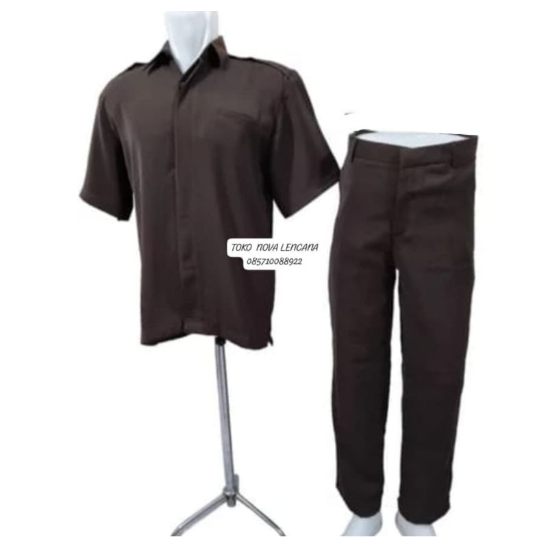 SERAGAM SAFARI COKLAT PASPAMPRES TEBARU*#BAHAN HIGH TWISS  PREMIUM *#JAHITAN RAPIH*# TERSEDIA LENGAN