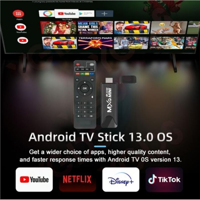 Android TV Stick - Ubah TV biasa menjadi Smart TV - Bisa Youtube Tiktok Netflix dll