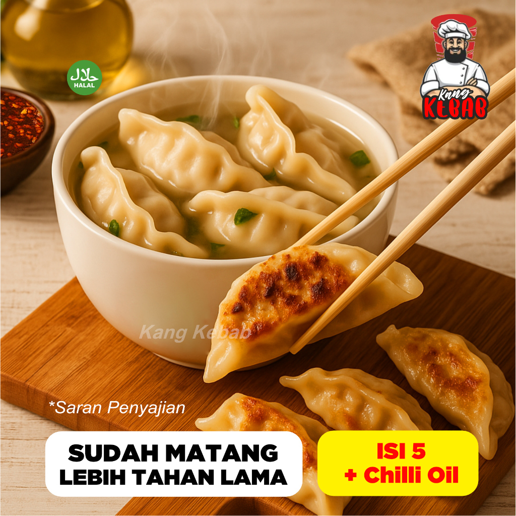 

Gyoza Chilie Oil Pedas Gurih Isi 5 By Kang Kebab Cemilan Frozen Kekinian