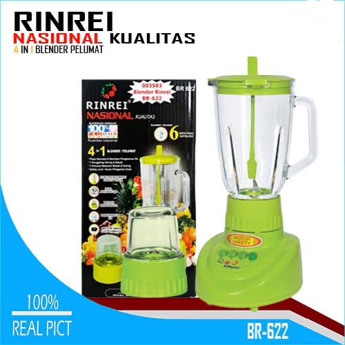 Blender Nasional RINREI BR 622 - Blender Gelas Kaca 4 In 1 Rinrei BR-622 1Liter  4.0  1 p