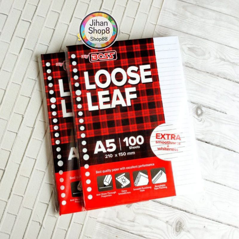 

LOOOSE LEAF BIGBOOS A5 100 LEMBAR//ISI BINDER A5 (ISI 100 LEMBAR) Bergaris