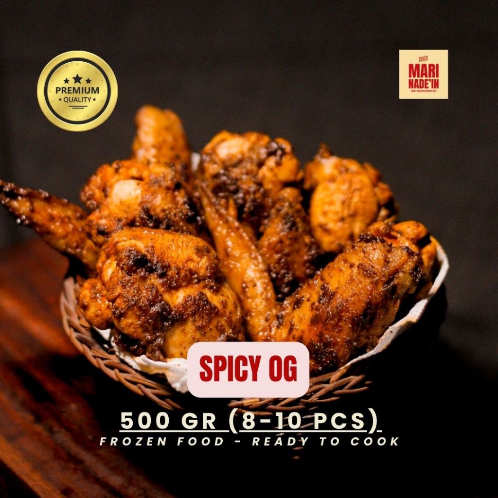 

[WAJIB COBA!] Chicken Wings OG Spicy 500 gr | Ayam Marinasi Premium Frozen Praktis Siap Masak | Pedas Gurih | Frozen Food Bandung | Makanan Praktis | Spicy Wings Bandung