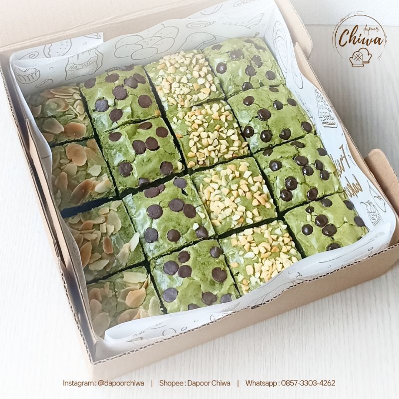 

Brownies Panggang Matcha | Fudgy Brownies Matcha
