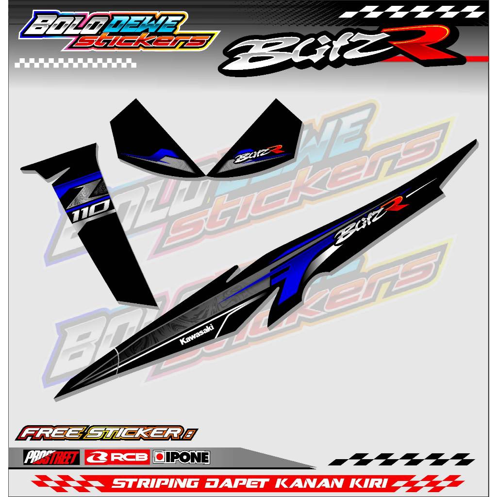 STRIPING VARIASI KAWASAKI BLITZ R / STICKER LIST MOTOR KAWASAKI BLITZ R
