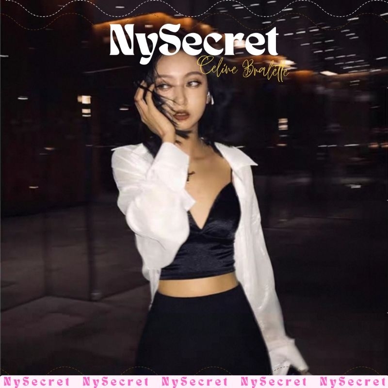 nysecret__ Satin Sexy Bralette, bra wanita pengait belakang satin premium