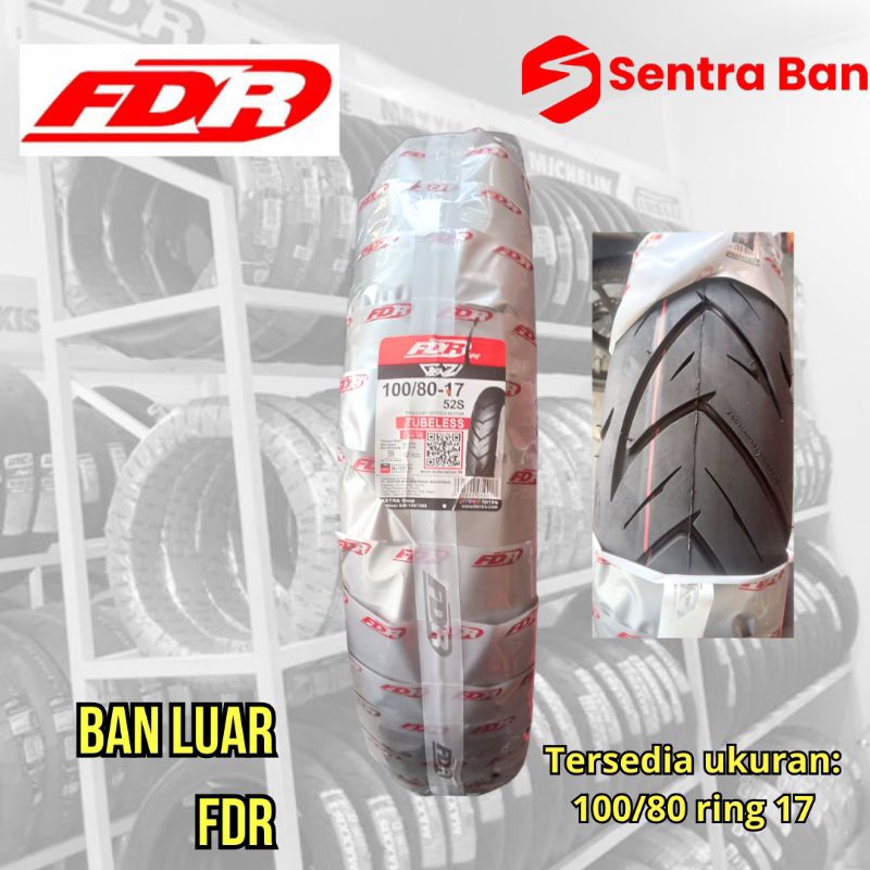 Ban luar tubless tubles 100/80 ring 17 fdr genzi