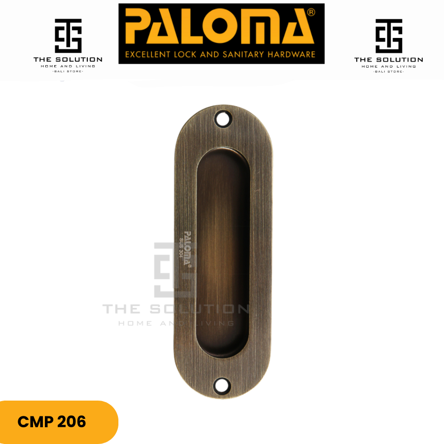 Comen Handle Gagang Pintu Sliding PALOMA CMP 206 Sliding Door Handle Oval 15CM Antique Brass Gold