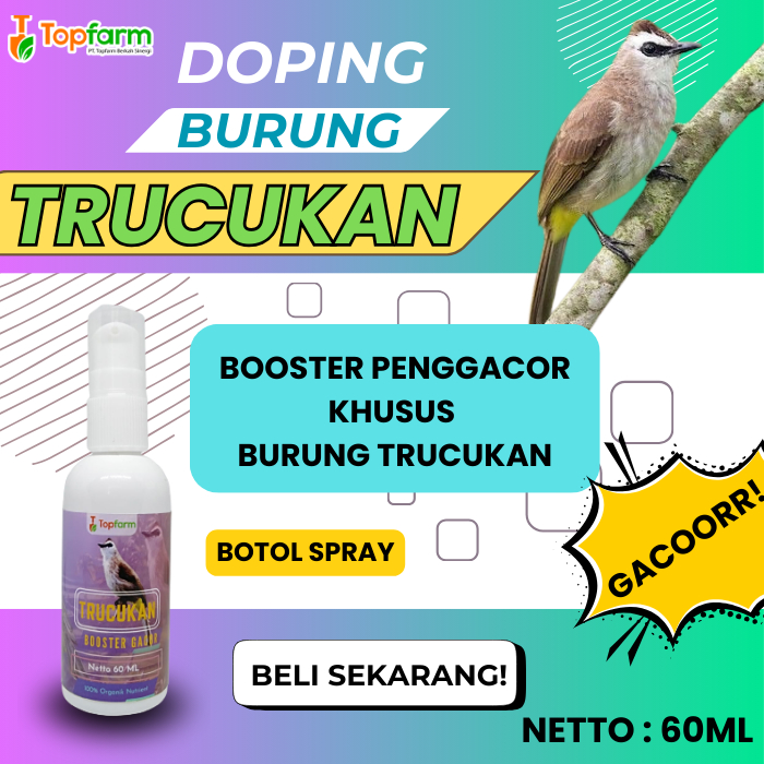 Vitamin Burung Trucukan Gacor 60ML/ Vitamin Burung Trucukan/ Vitamin Trucukan Biar Gacor/ Obat Burun