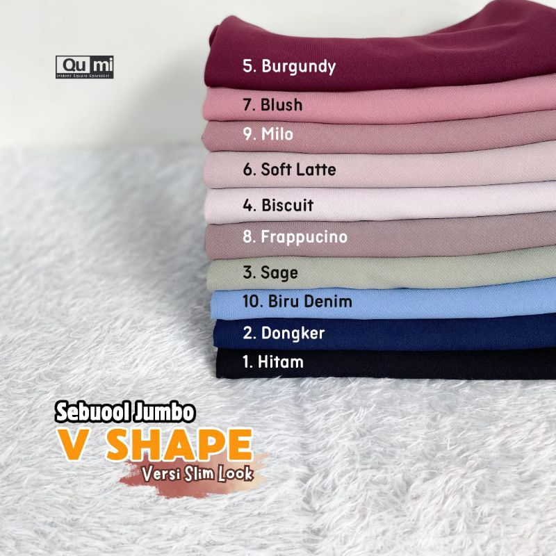 SEBUOOL JUMBO V SHAPE SLIM LOOK VERSION by QUMILABEL Khimar segi empat syar'i