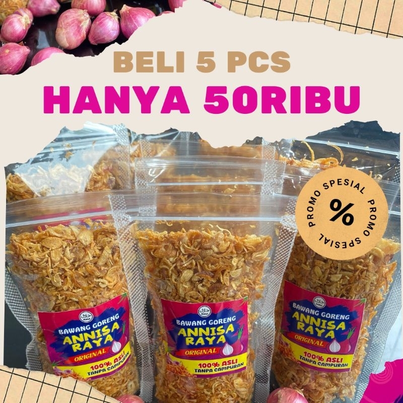 

PAKET HEMAT Bawang Merah Goreng Premium Tanpa Tepung (200gr)