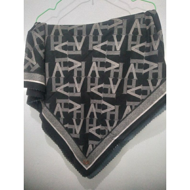 PL Vanilla Hijab Scarf Monogram Black