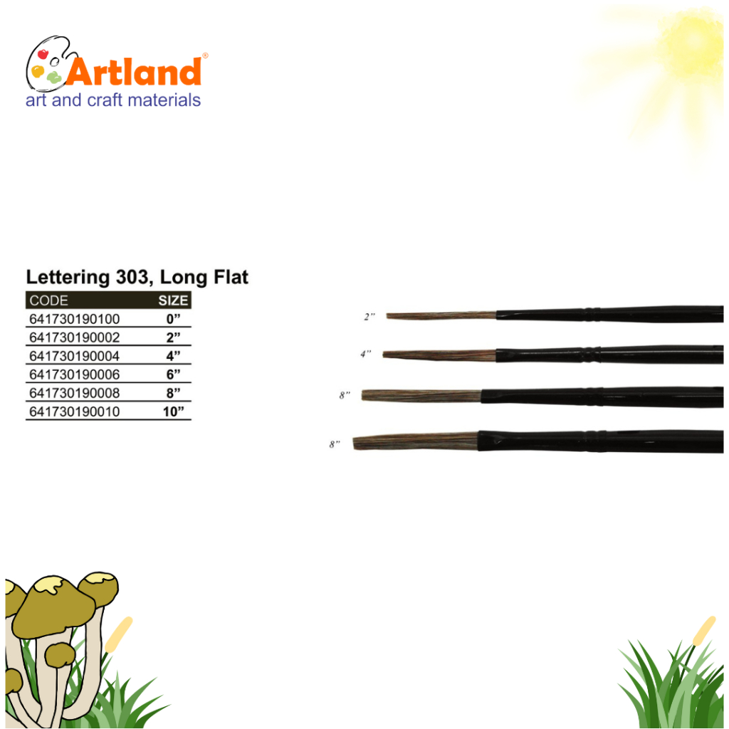 

Kuas Lukis De Goya Lettering 303 Long Flat – Ox Hair, Gagang Hitam Glossy