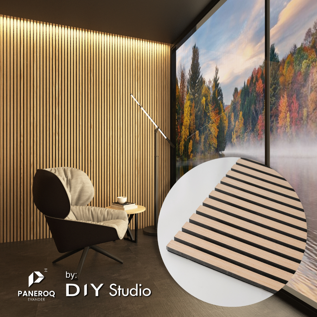 Paneroq panel akustik | akupanel | acoustic wallpanel | panel akustik | slat panel | DIY Studio