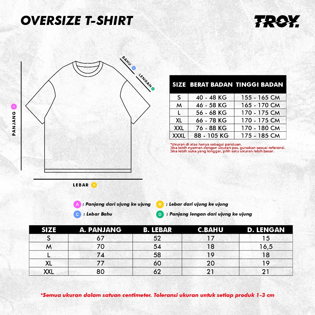 Troy Company Oversize Tshirt White Simply Green - Kaos Oversize Putih Lengan Pendek OVD 3119