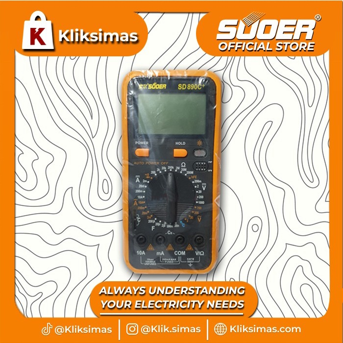 DIGITAL MULTIMETER MULTITESTER SUOER SD890C/SD9205A/SD9208A
