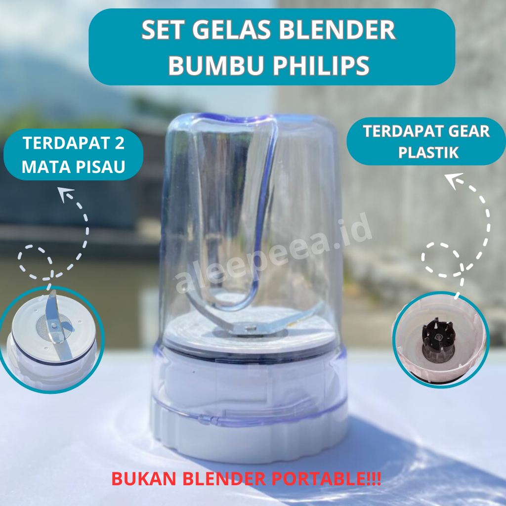 SET Gelas Bumbu Blender Philips - 1Set Pisau dan gelas blender Philips HR2115 Gelas Bumbu Blender Ph