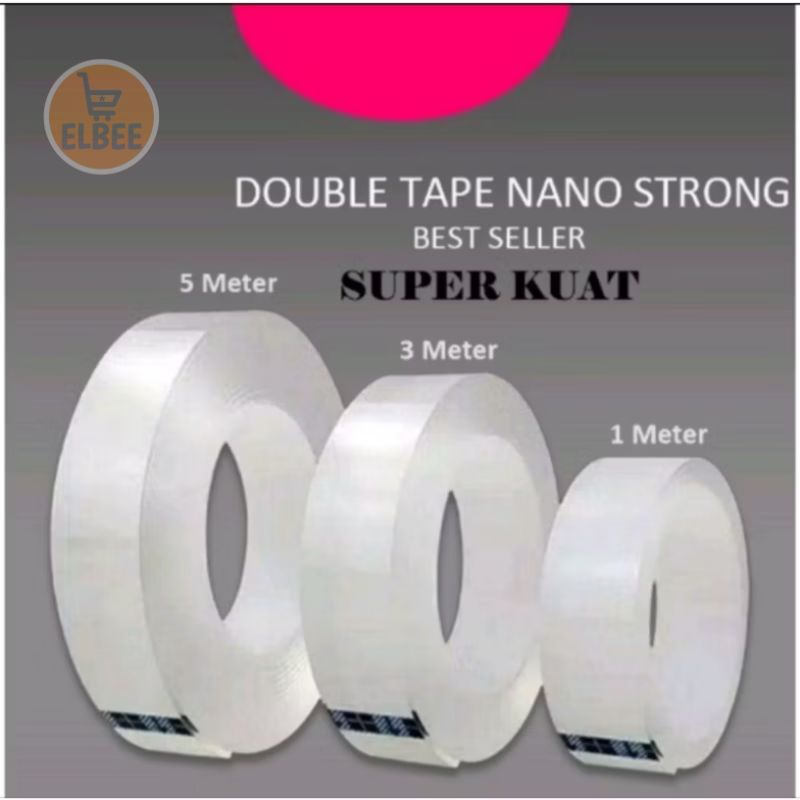 

Elbee-[1M,3M,5M] Nano Double tape magic isolasi | selotip 2 sisi kuat multifungsi