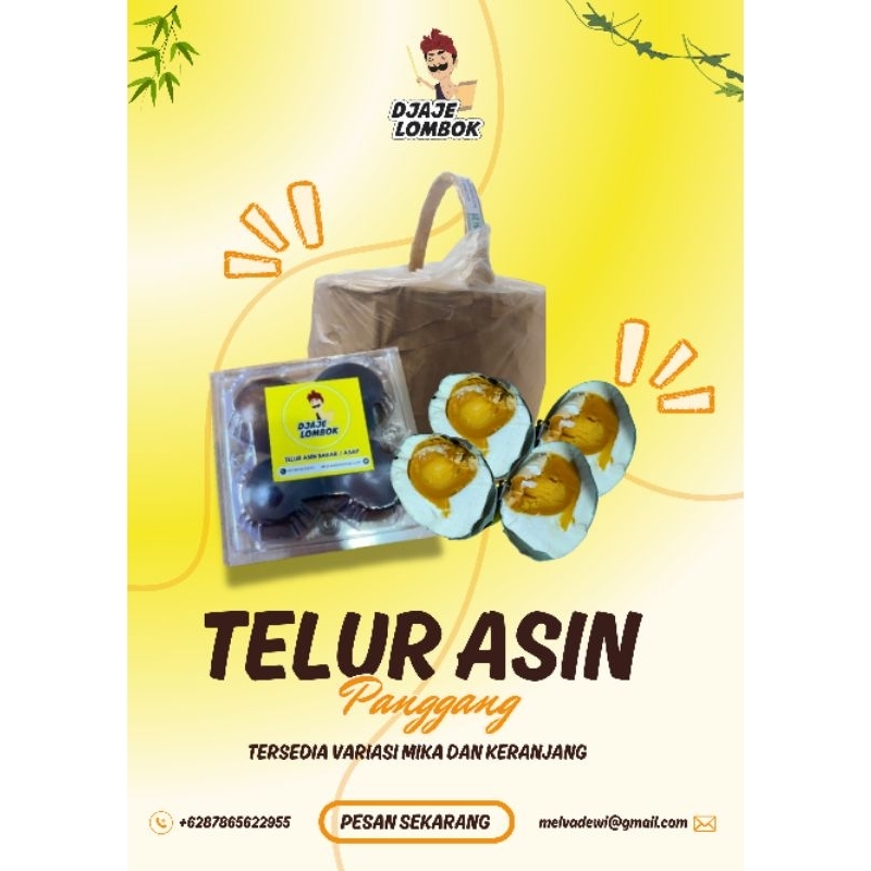 

OLEH-OLEH HALAL KHAS LOMBOK TELUR ASIN PANGGANG SIAP KONSUMSI / MATANG