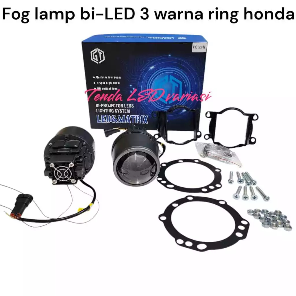 fog lamp BI-LED 3 WARNA ring honda komplit