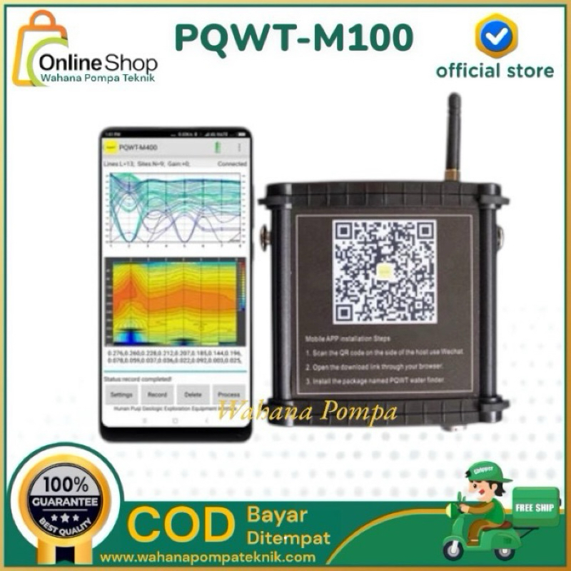 PQWT-M100 Underground Water Detector 0-100m Drilling Find Fresh Water