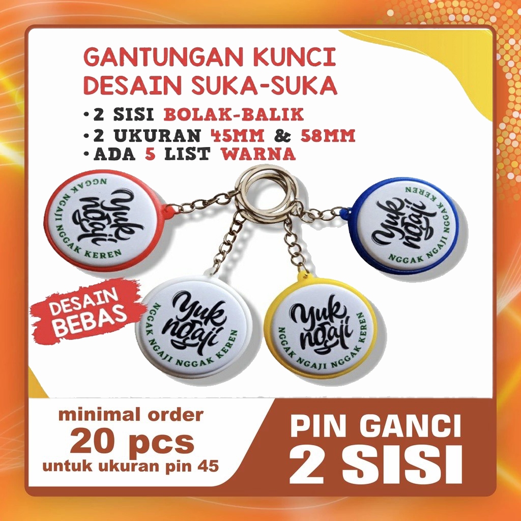 GANTUNGAN KUNCI 2 SISI CUSTOM / GANTUNGAN KUNCI BOLAK BALIK / GANTUNGAN KUNCI CUSTOM DEPAN BELAKANG
