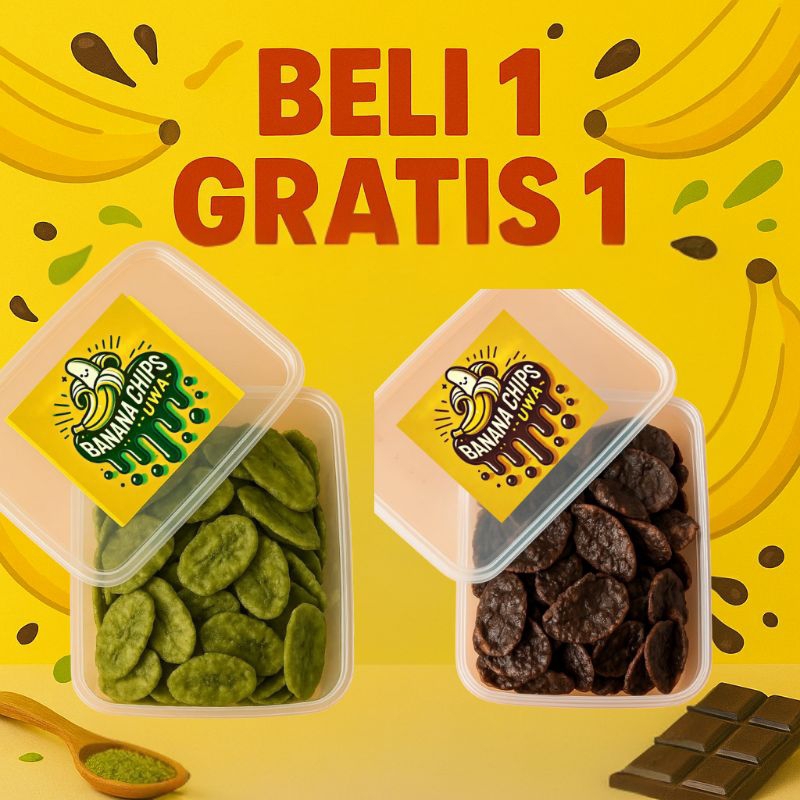 

Keripik pisang Lumer Beli 1 Gratis 1 kemasan 500ml