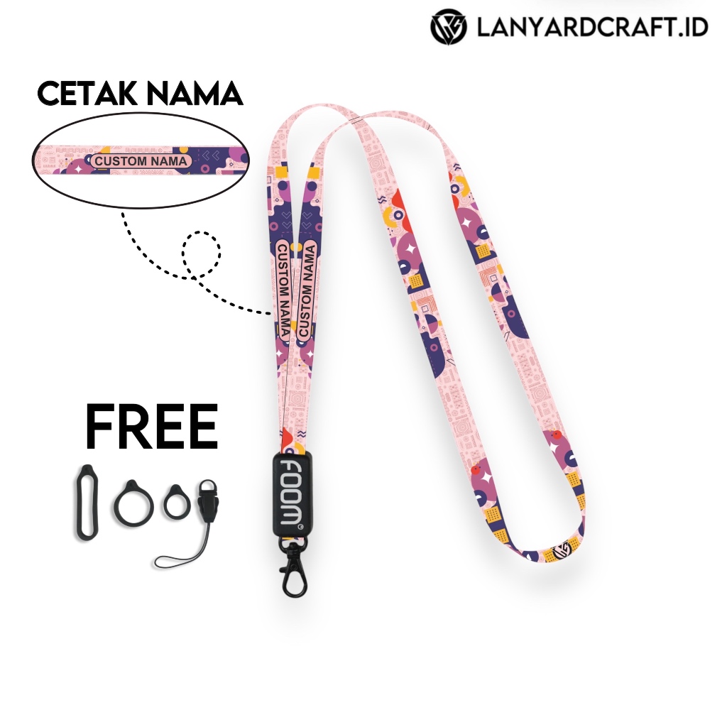 

Lanyard Custom Nama Geo Abstract Series V2 1cm Various Type Gantungan Tali Lanyard Universal