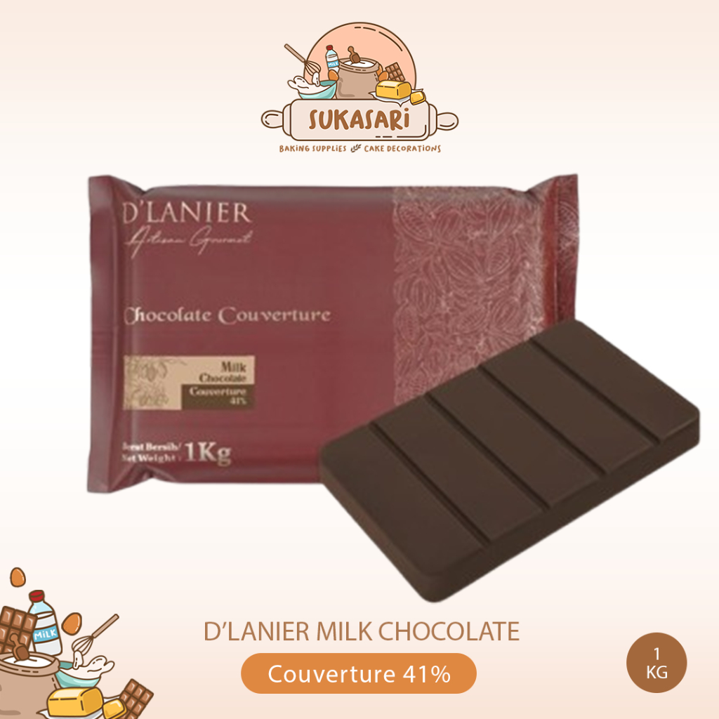 

D'Lanier Milk Chocolate Couverture 41% 1kg / Chocolate batang Coklat Couveture D Lanier