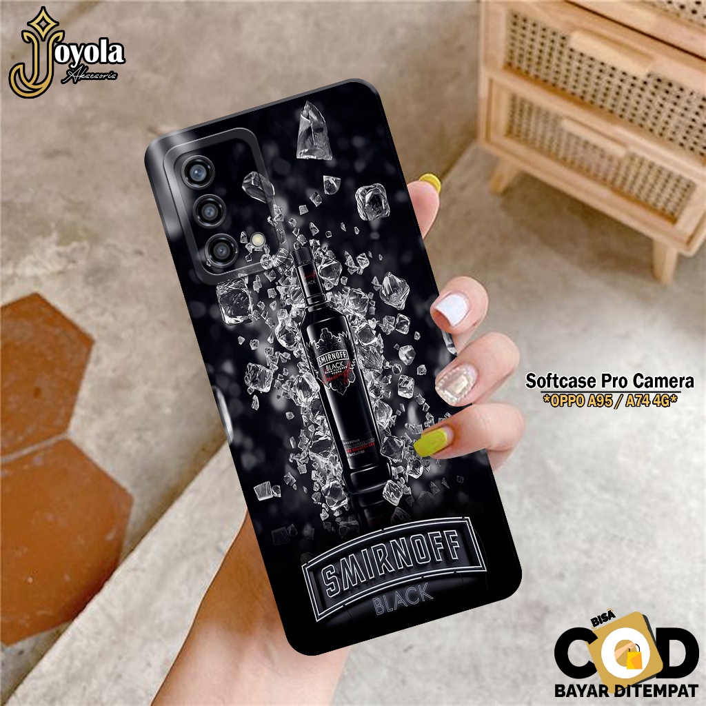 JOYOLA Case OPPO A95/A74 - Fahion Case Minuman - Softcase OPPO A95/A74 - Pro Camera - Casing OPPO A9