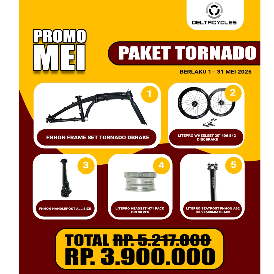 PAKET PROMO FNHON FRAMSE SET TORNADO DBRAKE