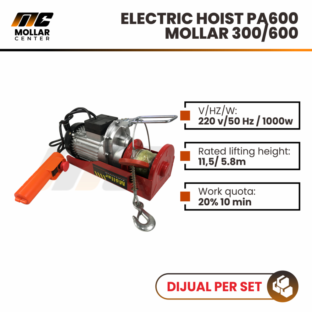 Electric Hoist Mollar Katrol 600 kg PA 600